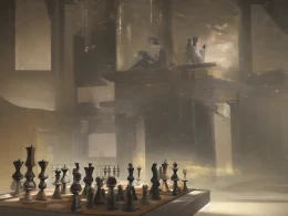 Hesitantly holding the chess piece