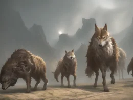 Jackals and wolves are blocking the middle of the road
