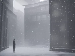 Long waiting outside Cheng's door on snowy day