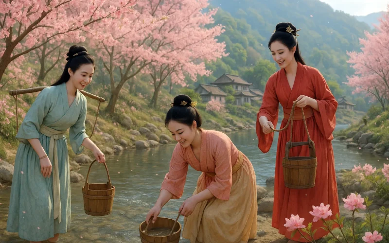 zhu zhi ci · shan shang ceng ceng tao li hua
