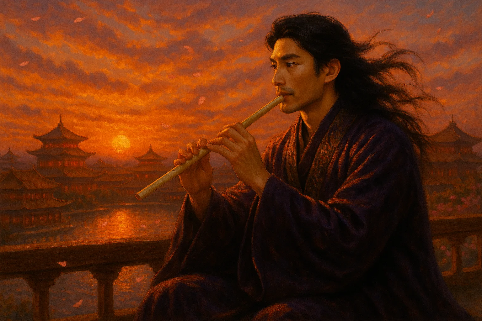 水墨画　蝶戀花 蝶恋花· 槛菊愁烟兰泣露」晏殊| 诗与酒